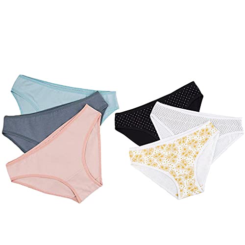 Milk underwear - Pack of 6 Bikini Panties - 3 Printed & 3 Plain - For Women - 2725610067349