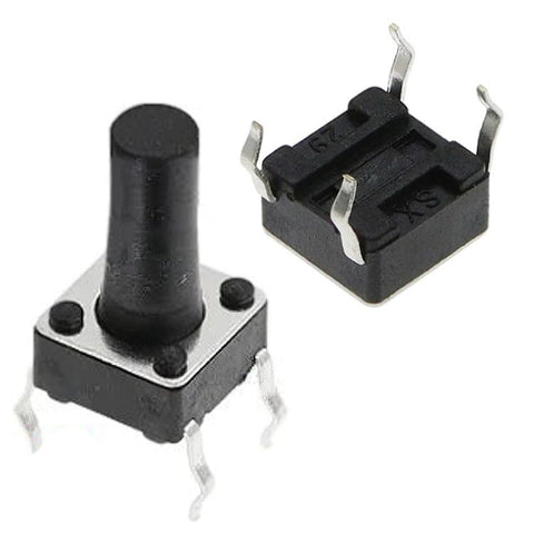 Button Power - Micro High performance Durable Tactile Push Button Square Momentary Switch DIP Light Touch Power Switch 4Pins for PCB (6mm x 6mm x 11mm) DIP