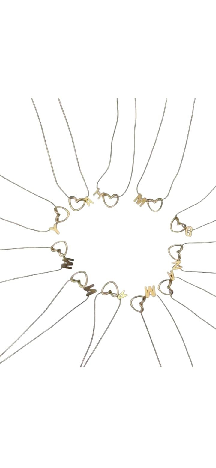Heart Initial Necklace for Women Girls 18K Gold Plated Stainless Steel Monogram Personalized Necklace
