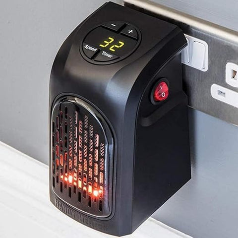Wall-Outlet 400 Watts Electric Mini Handy Heater With LED Display, Set Temperature, and Stylish Design For Home, Bedroom, Office [ Pack of 1]