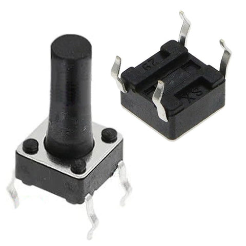 Button Power - Micro High performance Durable Tactile Push Button Square Momentary Switch DIP Light Touch Power Switch 4Pins for PCB (6mm x 6mm x 14mm) DIP
