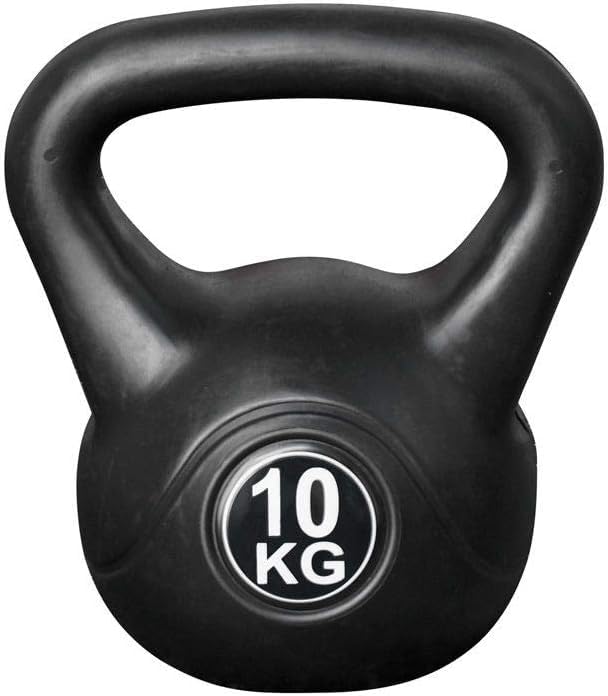 Kettlebell Dumbbell 10 kg For Trunk Training Strength Training Muscle Training Black 10 kg With A Natural Beads Bracelet as A GIFT by RUDRAKSHAMALL