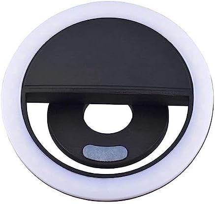 Portable Selfie Ring Light for Phone Rechargeable LED Light 3 Brightness Modes Perfect Ring Light - Black