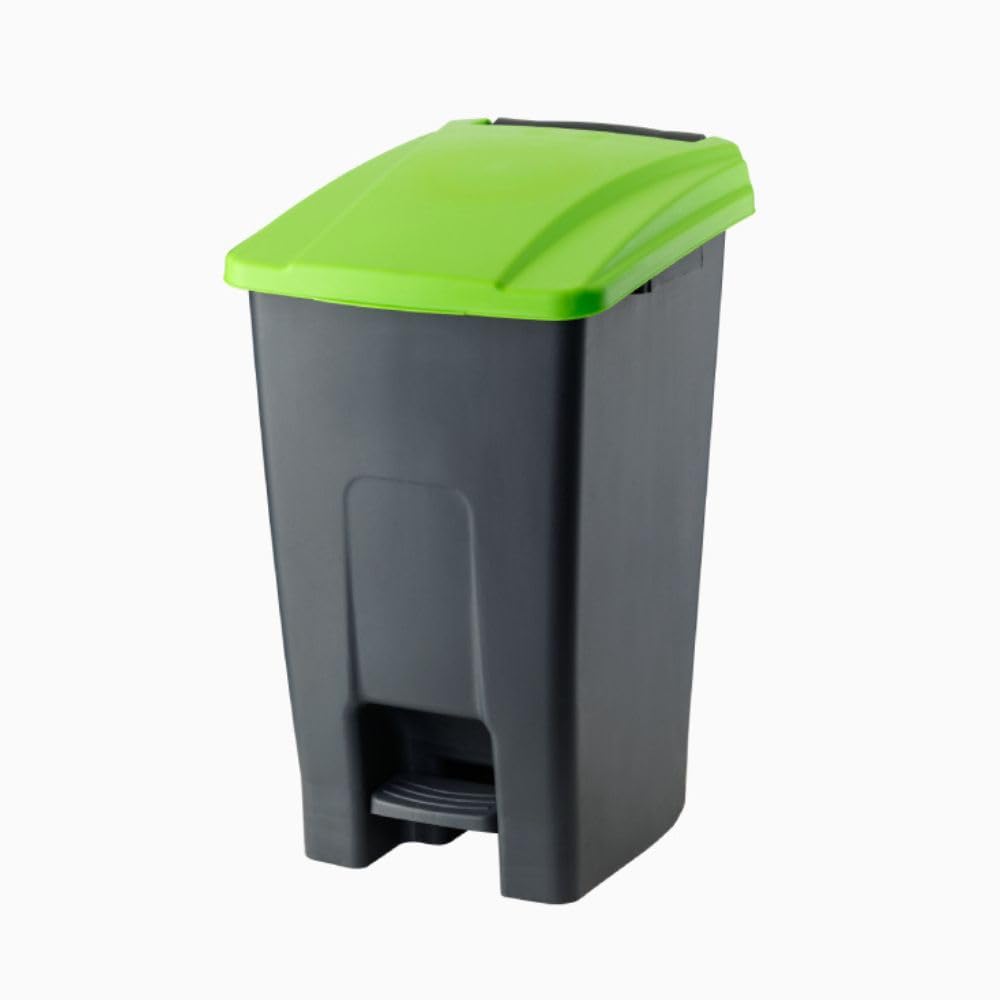 Planet Garbage Container, Trash Basket with Foot Pedal & Handel,Hard Plastic Material, use in schools, hospitals, Universities, Malls, Green (70 Liter)