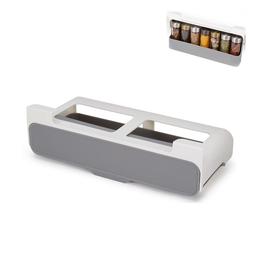 Jasni Spice Rack - Spice Bottle Under-shelf Drawer Storage Rack Cupboard Organiser Hanging Spice with 6pc Spice Bottle