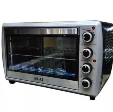 Multifunction Electric Oven - The Perfect Choice For Your Kitchen Black In Silver 55 Liter AKAI