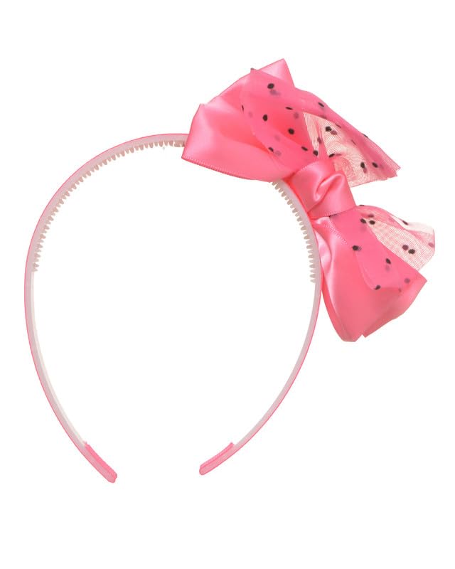 Girls Satin Bow Hair Bow Plastic Hair Bow - Fuchsia - DR-A-S-194