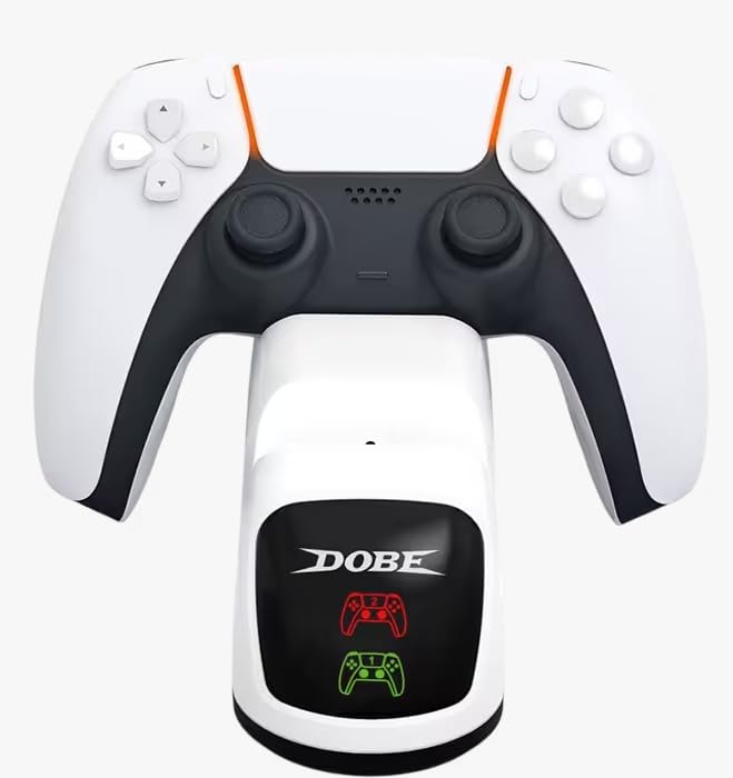 Dual Fast Charging Station Compatible with PS5 Controllers | Wireless Charging Station and Organizer Compatible with DualSense Controller Gray One Size