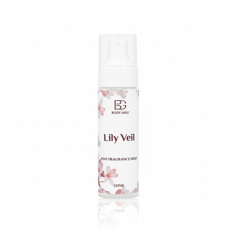 BG Lily Veil Body Mist Spray for Women – Light Floral Fragrance with Soft Lily Notes, Long Lasting Refreshing for Daily Use, Gentle Skin Friendly Scent Spray for Home, Office, Travel – 120 ml