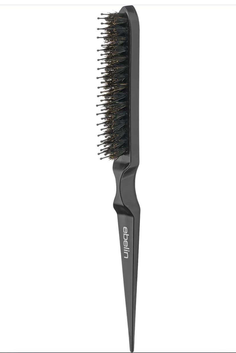 ebelin Sleek Bun Teasing Brush, 1 pc,Ideal for backcombing,Combination of flexible plastic pins and natural bristles,Allows for a particularly even look,For various styles