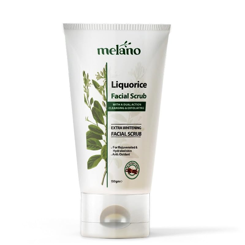 MelanoPharma Liquorice Facial Scrub, Extra Whitening, Dual Action Cleansing and Exfoliating, 150gm