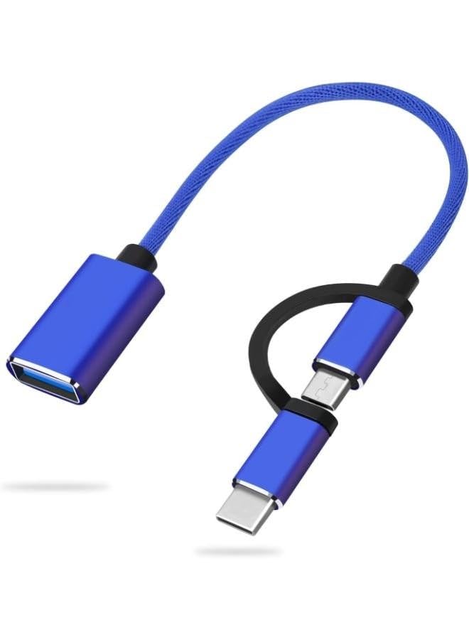 2-in-1 USB 2.0 OTG Adapter - Cable for Type-C and Micro USB
