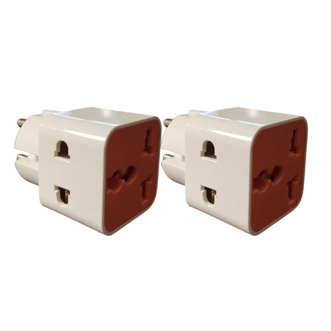 Universal 2 Piece Universal Triple Socket Adapter Support All Types of Electrical Sockets Suitable for Home, Office and Travel, Safe Design and Durable Materials for Daily Use 16A – Energy