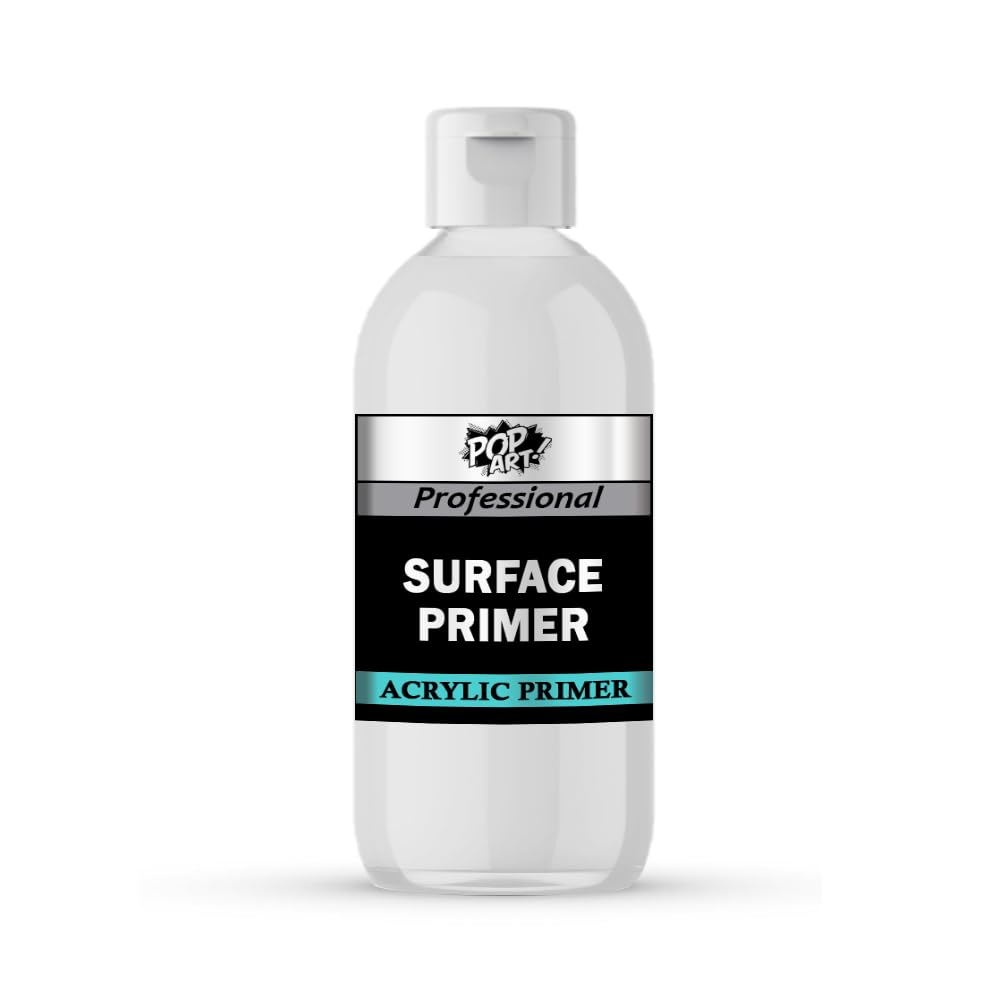 POP ART Acrylic Surface Primer Gesso 250ml – Fast-Drying White Primer for Miniatures, 3D Prints & DIY Projects – Smooth Matte Finish, Excellent Adhesion & Paint Grip (White)