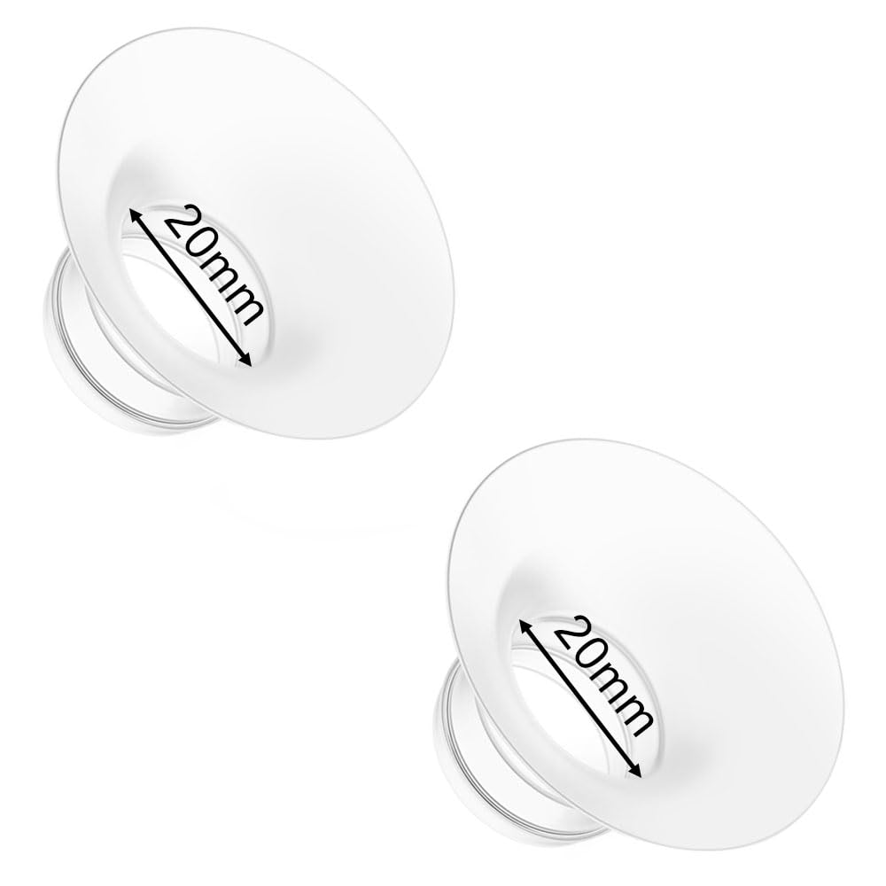 Flange Insert 20mm for Momcozy M9 M6 M5 V1 Pro V2 Pro S12 Pro S9 Pro, Compatible with Medela/Elvie/Spectra/Willow Go/eufy/Lansinoh Breast Pump, Breastfeeding Essential Kit, 2PCS