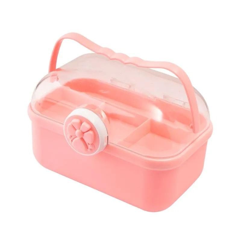 Multifunctional Makeup Bag - Cosmetic Storage Box with Dust-Free Lid and Portable Handle, Fully Open Waterproof Cover, Dustproof Drawers, for Bathroom, Countertop, Bedroom, Multicolor
