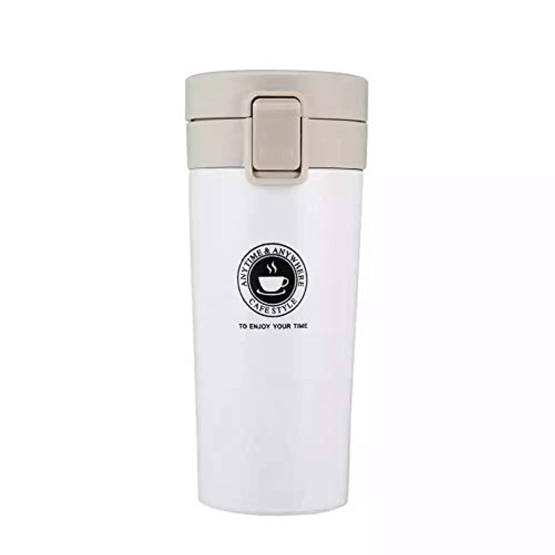 Generic Stainless Steel Thermal Travel Mug, 380mm, White, LED, Reusable, Insulated, Classic, Hot Drinks, 1 Item