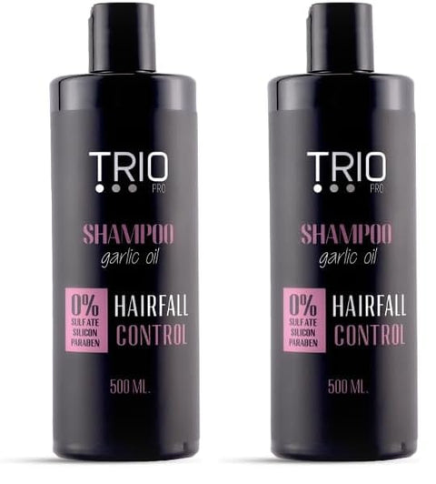 TRIO PRO shampoo Free sulfate/silicon/paraben with Garlic Oil for Anti-hair Fall (Pack of 2)