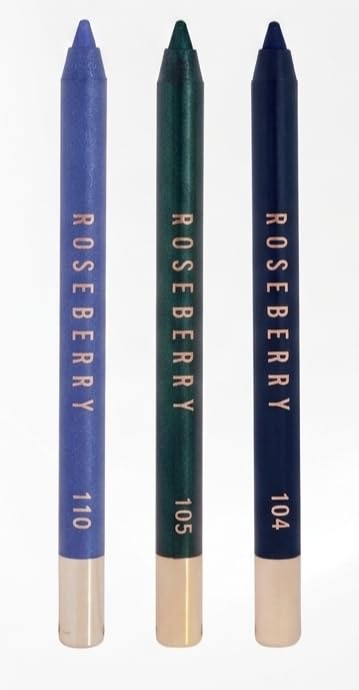 Roseberry Eyeliner Pencil, Blue, Green, and Navy Shades, Set of 3
