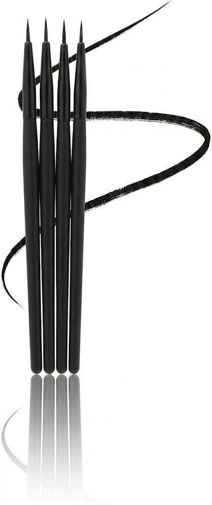 Set 4 Pcs -Gel Eye Liner Brush,Synthetic Bristles Eye Makeup Tool,Ultra Thin Slanted Flat Angle for Beauty Cosmetic Tool