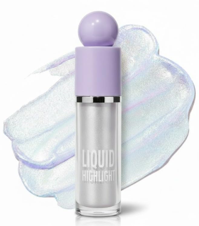 Liquid Highlighter Makeup, Natural Glow Face Highlighter Stick, Silky Smooth Light Liquid Luminizer, Long Lasting Shimmering Face Illuminator Make up-8 ML, #01