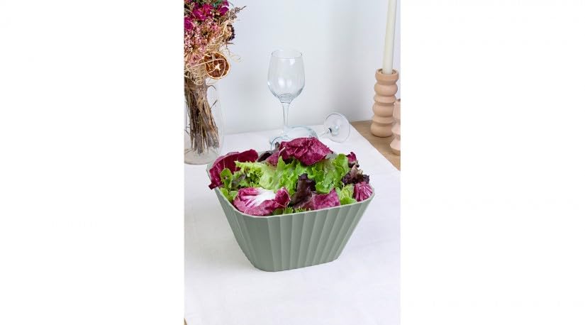 Free Cook Large Square Calcium Bowl, OKY-174-Multicolor