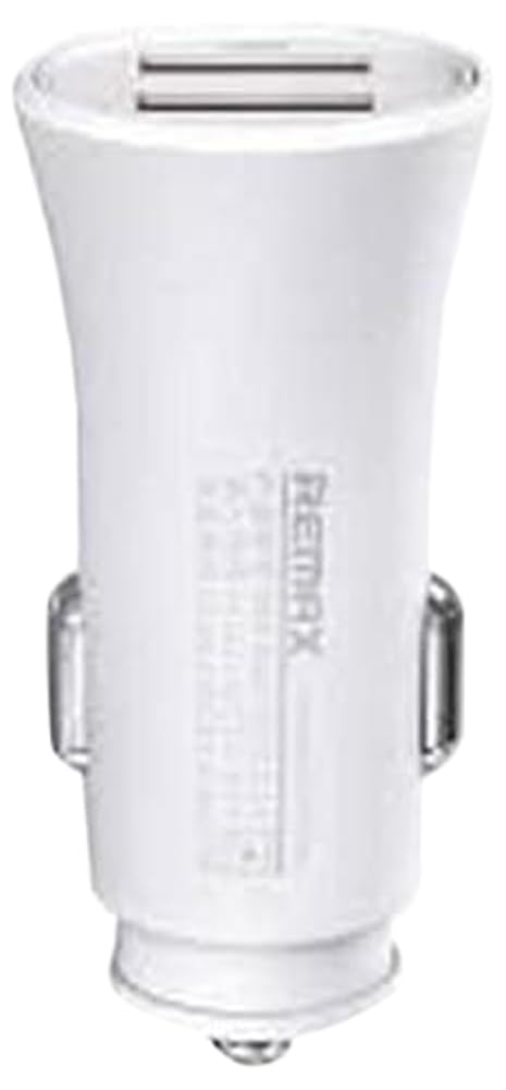 Remax RCC-217 Portable Smart Car Charger Containing Dual USB Ports With Light Weight Design For Multiple Smart Phones 2.4A Set Of 2 Pieces - White