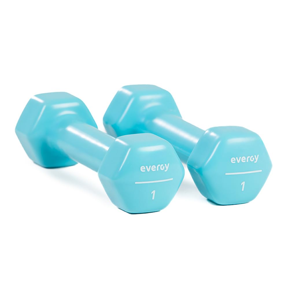 Studio EVERGY Home Dumbbells Vinyl Dumbbells Home Gym Hex Fitness Weights EVERGY Dumbbells 1kg 2kg 3kg 4kg 5kg Home Gym Weights