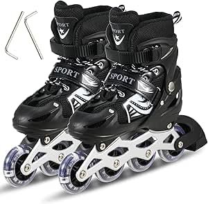 TRUE FIT®-Rustomart Roller Skate Shoes for Children (Medium Black)