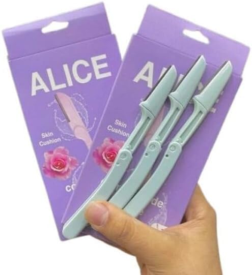 Alice 6pcs Eyebrow Razor, Hot Pink, Contemporary, Stainless Steel, Women's Facial Hair Remover