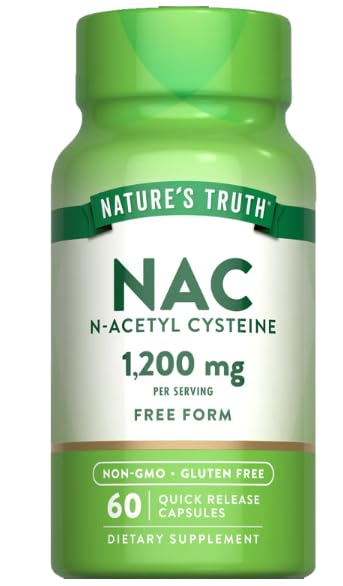 Premium Vital -Acetyl Cysteine (NAC) 1,200mg - 60 Quick Release Capsules - with Practical Pill Box - Detox & Respiratory Rhythm Matrix - Glutathione Shield - Non-GMO - High Purity Integrity