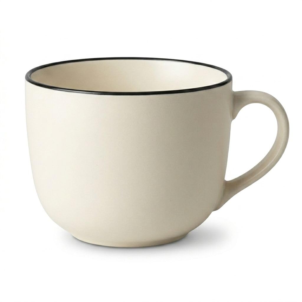 Soup Cup 600ml Ceramic Soup Bowl Perfect for Microwave and Dishwasher (Shape 1)