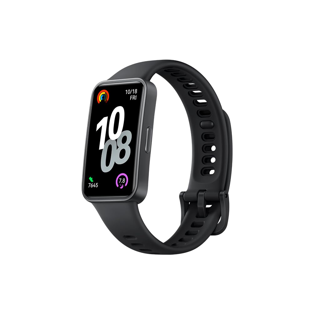 HUAWEI Band 10 Smart Watch, Metallic Design and Comfortable Wearing, Pro-level Sleep Analysis, Emotional Health Aid, 100 Workout Modes, Robust Battery Life, IOS and Android, Black