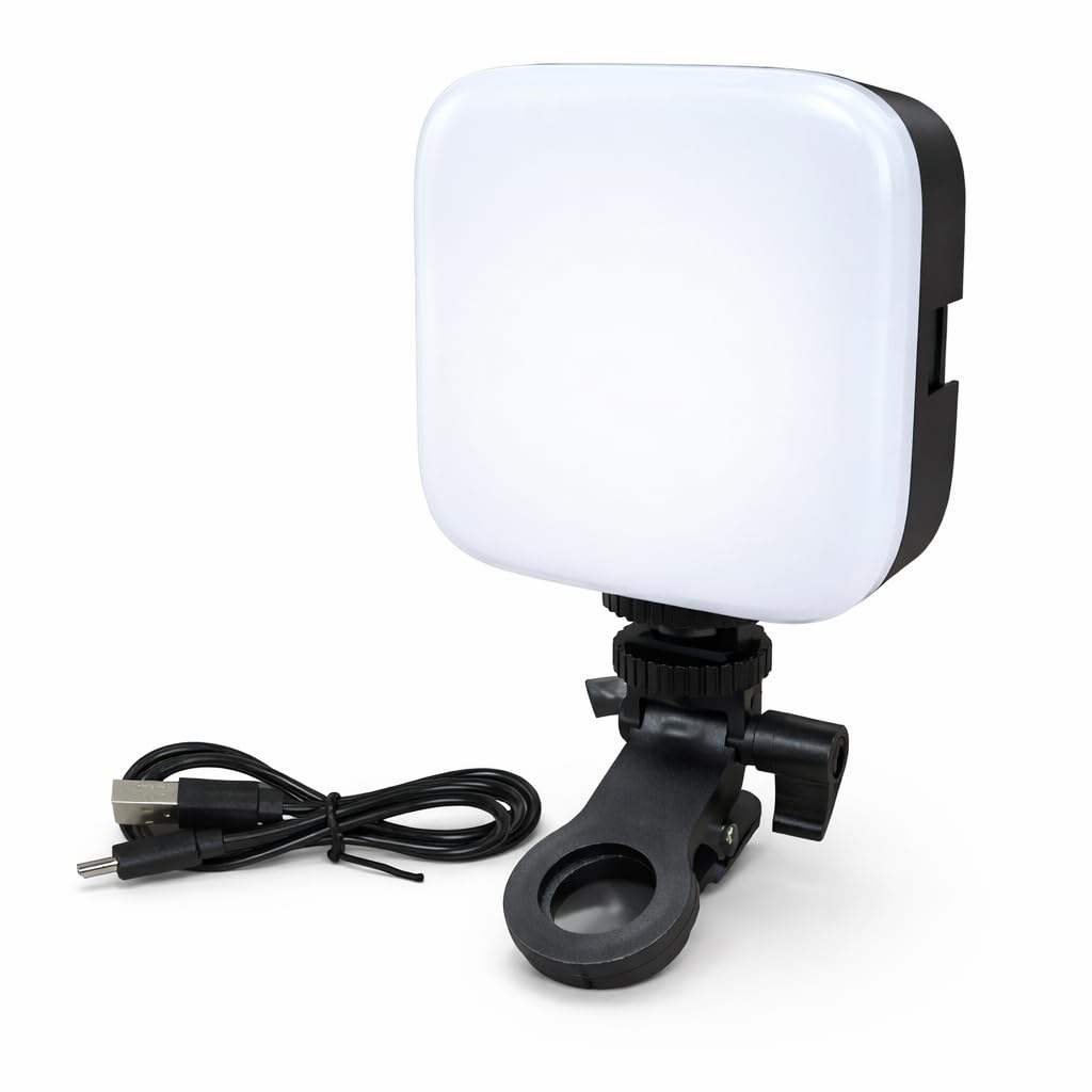Selfie Light for Mobile with Clip, LED Video Light, 3 Brightness Modes, 3000-6500K, Rechargeable Portable for Phone, Laptop, Video Shooting, M-88