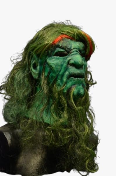 Next Store Horror Costume Mask with Angry Face and Long Green Hair Realistic Eye-catching Halloween Cosplay Costume Premium Quality