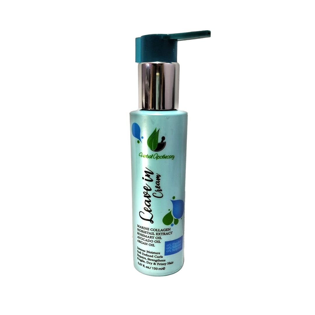 Herbal Apothecary Leave-In Hair Cream, Marine Collagen, Horsetail Extract, Rosemary, Avocado & Argan Oil, 150 ml