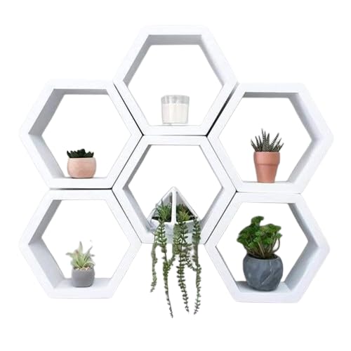 Decorative Hexagon Shelf Set of 3 - Modern Design Versatile Home Decor