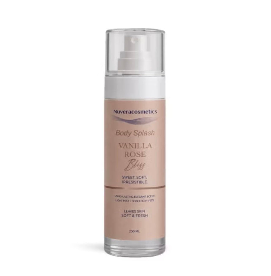 Nuveracosmetics Vanilla Rose Bliss Body Splash, Long-Lasting Scent, Light Mist, Non-Sticky, 200ml