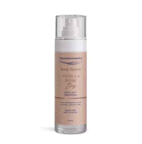 Nuveracosmetics Vanilla Rose Bliss Body Splash, Long-Lasting Scent, Light Mist, Non-Sticky, 200ml