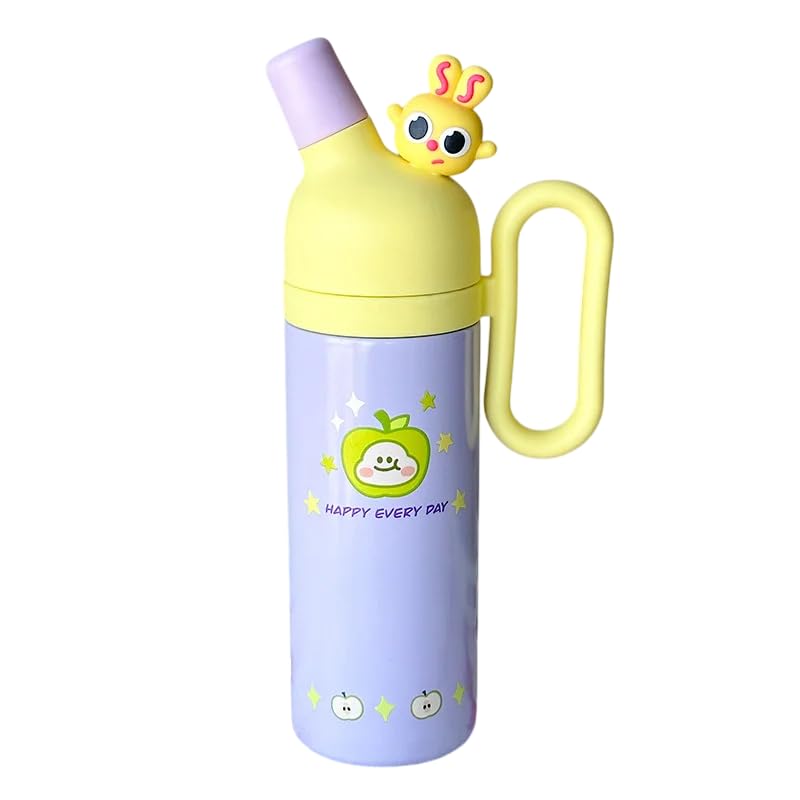 Next Store Stylish Stainless Steel Thermal Mug, Leakproof Twist Lid, Silicone Straw and Ergonomic Handle for Everyday Use Anywhere. (Lavender)