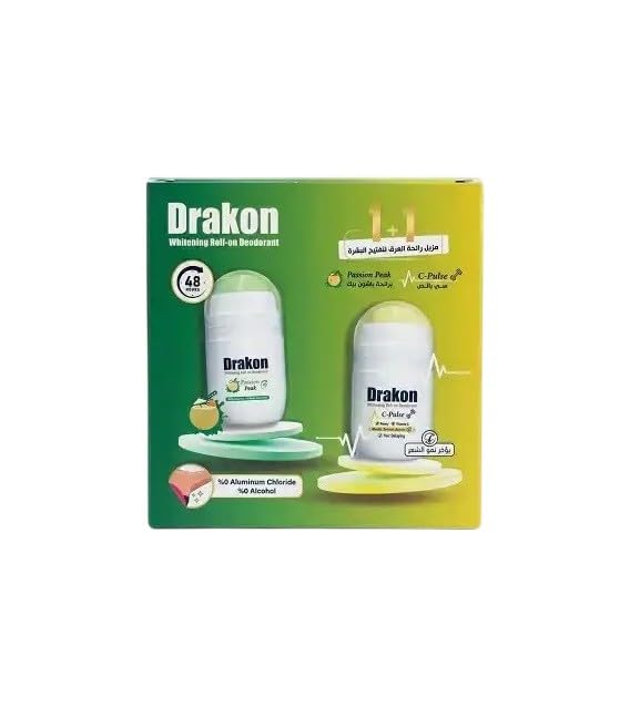 Drakon C-Pulse and Passion Peak Whitening Roll-On Deodorant 50 ml 2-Pack