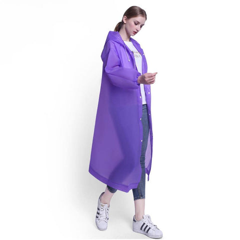 Rain Coats for Adults Reusable - 2 Pack EVA Rain Ponchos Rain Jackets Raincoats for Men Women Plastic Rain Gear (Purple)
