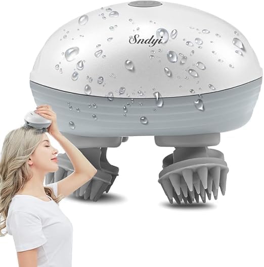 Scalp Massager, Waterproof, One-Touch Control, 3 Speed Modes, Full Body Massage, Head and Neck