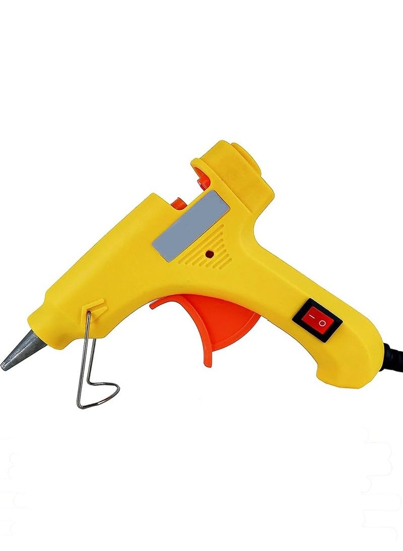 Hot Melt Glue Gun with 20W Triple Power, Fast and Practical for Arts and Crafts, Home Stamping, Toys, Repairs and Craft Projects - yellow
