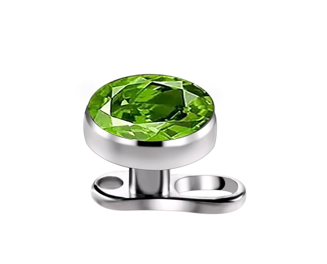 Microdermal Gem Dermal Anchor Piercing Jewelry - Green