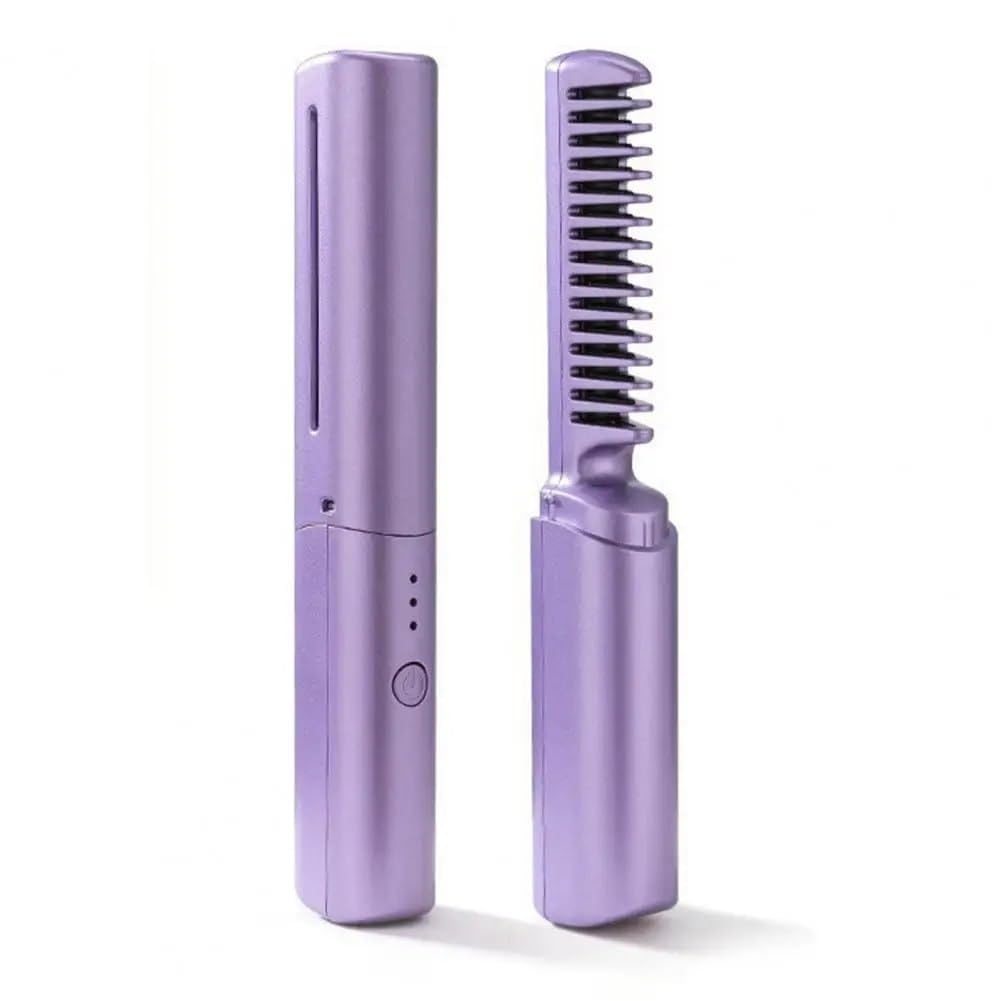 Travel Size Cordless Hair Straightener Mini Rechargeable Flat Iron with 3 Heat Levels, Negative Ion Technology for Smooth, Sleek and Frizz-Free Hair