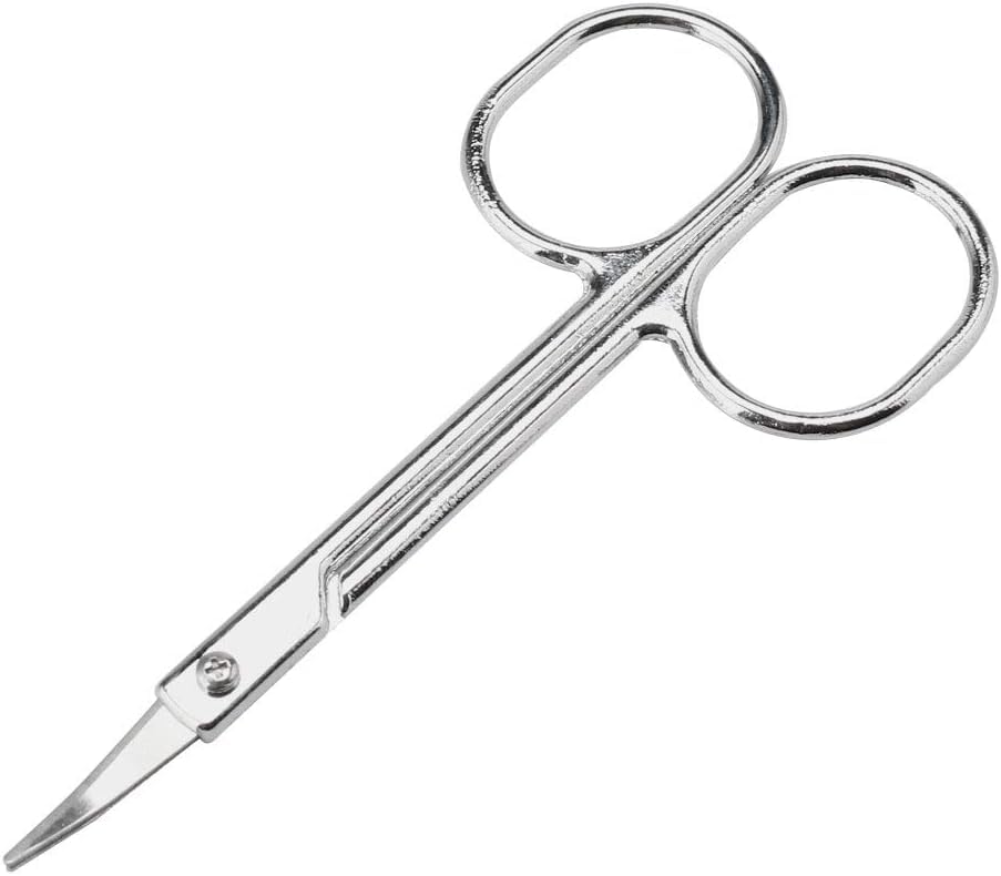 Stainless Steel Curve Scissor Small Eyebrow Nose Hair Scissors Cut Manicure Facial Trimming Tweezers Makeup Tool Moustache Scissors curve Clipper, Pedicure,Menucure,N