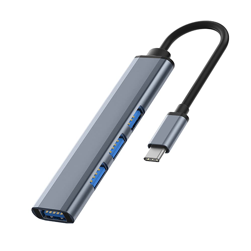 4-Port USB C Hub 3.0/2.0, Lightweight Aluminum, Built-in Max Transfer Rate: 5Gbps, Windows, Mac, PS-4, PS-5, Chrom