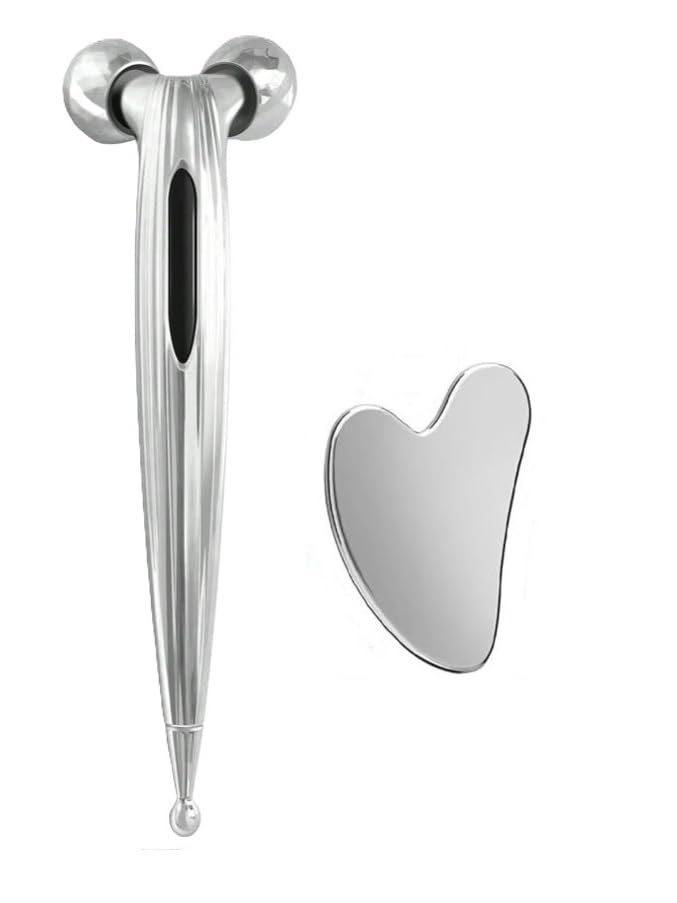 Annina - Roller, 6D Roller Facial Slimming Device, For Smoothing Facial Skin, Silver