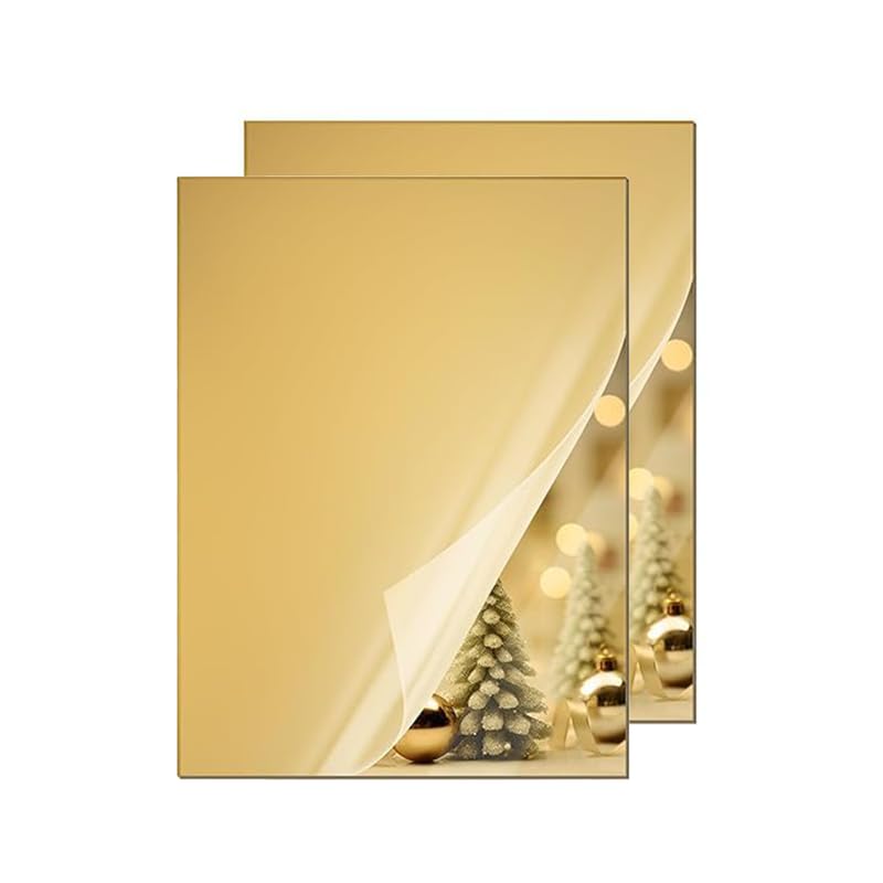 BEST MEDIA Acrylic Plexiglass Sheets, PMMA Acrylic Sheet, Cast Board for Arts and Crafts, DIY Projects, Displays and Wedding Decor - Gold - 30.5x20.3cm - 4 Pieces